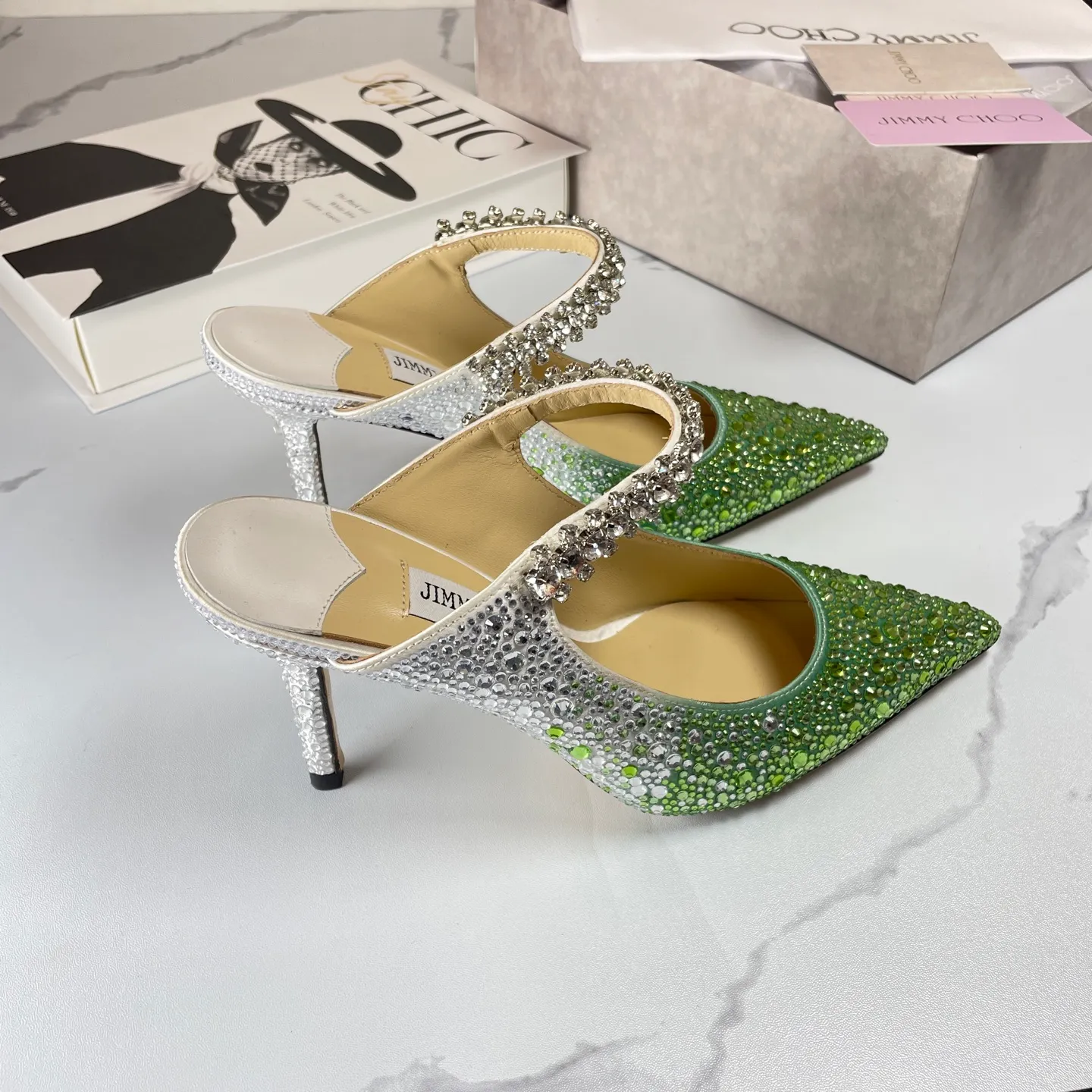 👟👟Ex-factory price 680👟👟 Jimmy Choo BING 65 diamond high heels 35-40 (41 42 43 customized)